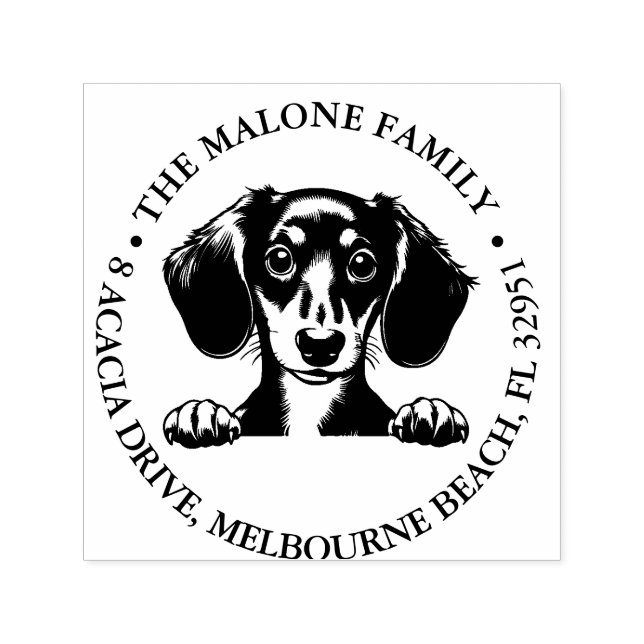 Dachshund Personlig Tema Självfärgande Stämpel (Design)