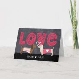 Dachshund Personlig Valentines day Helgkort