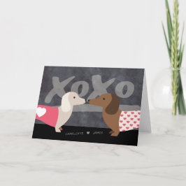 Dachshund Personlig xoxo Valentines day Helgkort