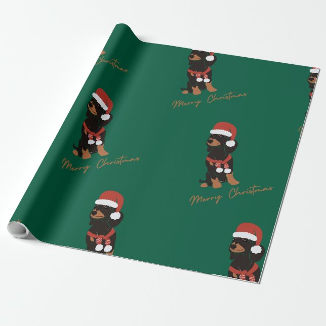 Dachshund pet christmas Wrapping Papper Presentpapper (Utrullad)