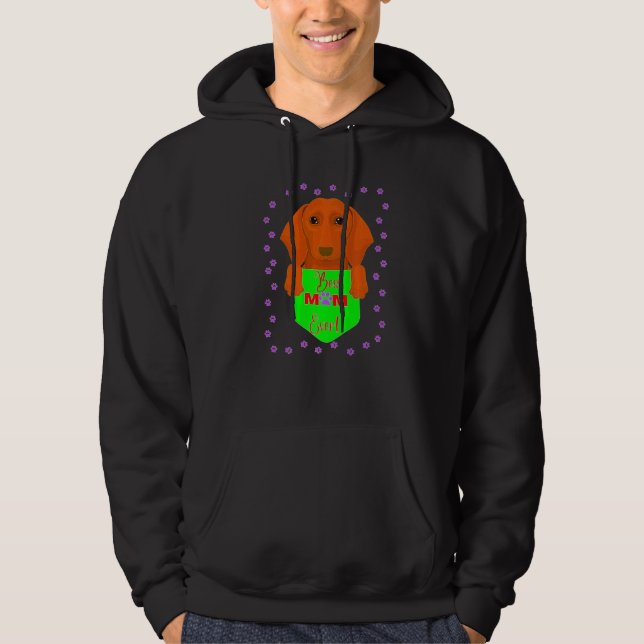 Dachshund Pet Funny Wiener Hund Best Hund Mamma nå Hoodie (Framsida)