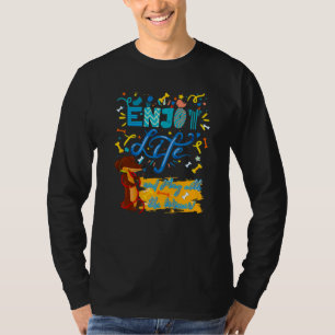 DACHSHUND PET FUNNY WIENER HUND ENJOY LIFE POSITIV T SHIRT