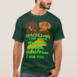 DACHSHUND PET FUNNY WIENER HUND GIFT TV CUDDLE OCH T SHIRT