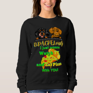 DACHSHUND PET FUNNY WIENER HUND TV CUDDLE EAT PIZZ T SHIRT
