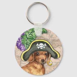 Dachshund Pirat Nyckelring