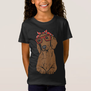 Dachshund Polka Dot Bandana Wiener Weiner Hund Kär T Shirt