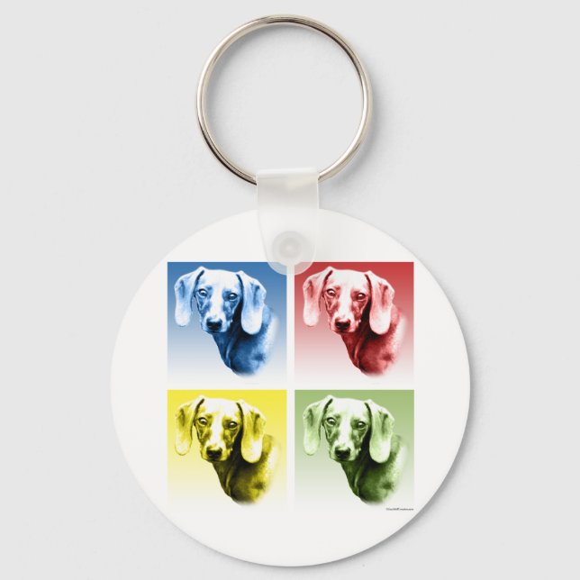 Dachshund Pop Art Nyckelring (Framsida)