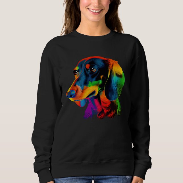 Dachshund Pop Colorful  Dachshund T Shirt (Framsida)