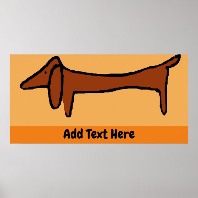 Dachshund Poster, redigerar text, Poster (Framsidan)
