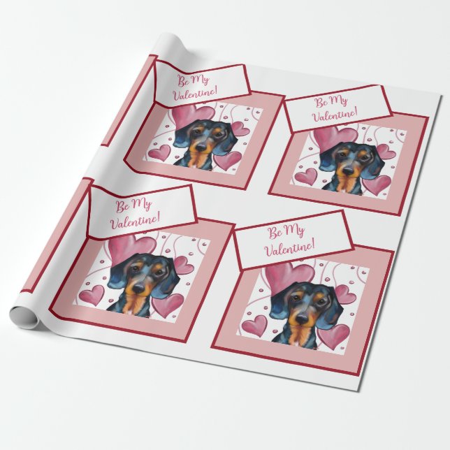 Dachshund   presentpapper (Utrullad)