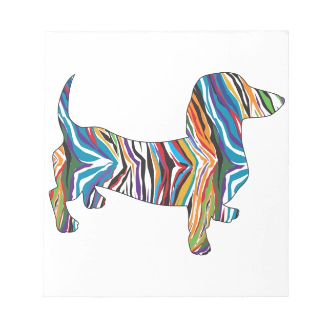 Dachshund - Psychedelic Zbra Doxie Anteckningsblock (Framsida)