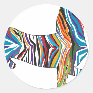 Dachshund - Psychedelic Zbra Doxie Runt Klistermärke