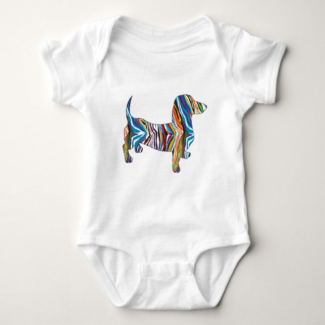 Dachshund - Psychedelic Zbra Doxie Tröja (Framsida)