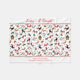 Dachshund Pudel Hund Hårig Bright jul Fleecefilt