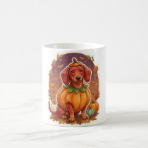 Dachshund Pumpakostym Halloween-mugg