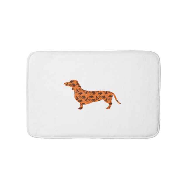 Dachshund Pumpkin Witch Fladdermus Funny Spooky Ha Badrumsmatta (Framsidan)