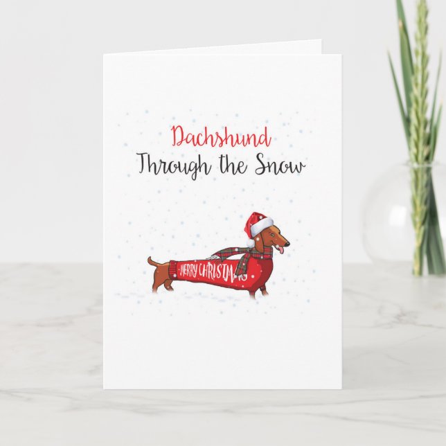 Dachshund Punny Helgdagars - God jul Kort (Framsida)