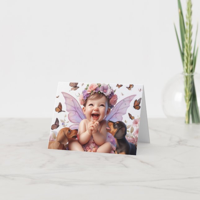 Dachshund Puppies Greeting Card Kort (Framsida)