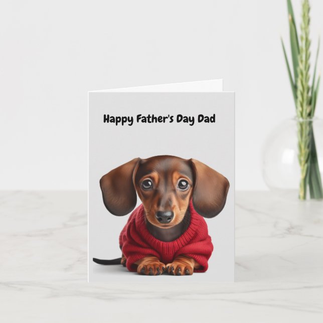 Dachshund Puppy Fars dag Card Kort (Framsida)