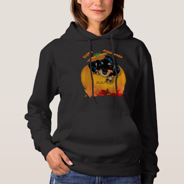 Dachshund Puppy Halloween T Shirt (Framsida)