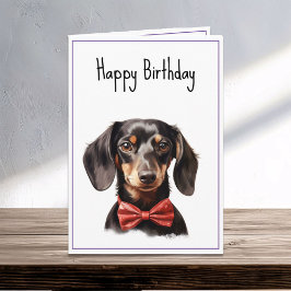 Dachshund Puppy Hund Birthday Kort