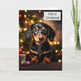 Dachshund Puppy Hund-julkort Kort