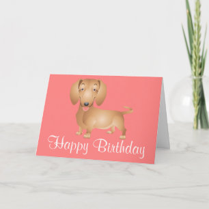 Dachshund Puppy Hund Rosa Card Kort
