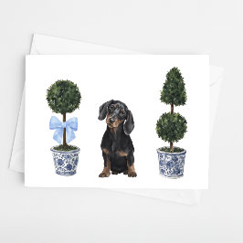 Dachshund Puppy Hund Watercolor Kort