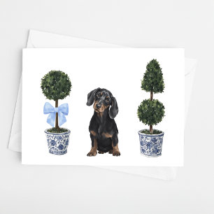 Dachshund Puppy Hund Watercolor Kort