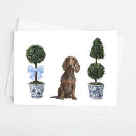 Dachshund Puppy Hund Waterolor Kort