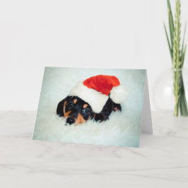Dachshund Puppy Jul Helgkort