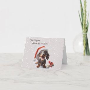 Dachshund Puppy jul - överraskning Kort