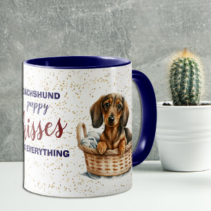 Dachshund Puppy Kisses Åtgärda allt Mugg