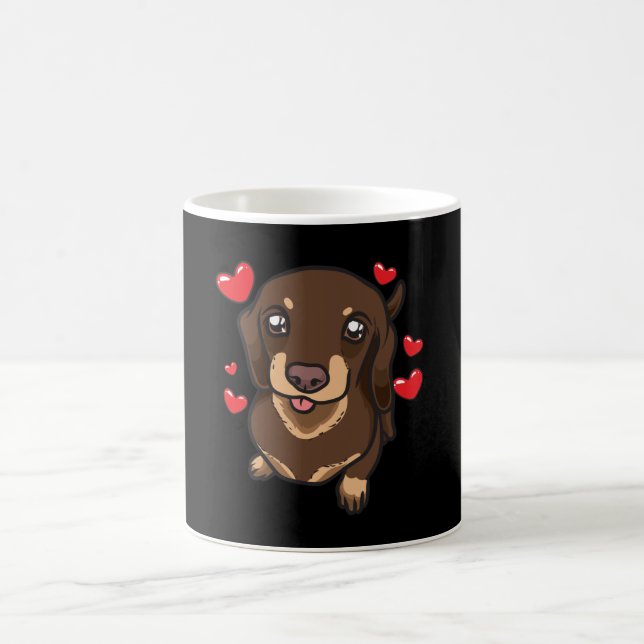 Dachshund Puppy med hjärta Kaffemugg (Center)