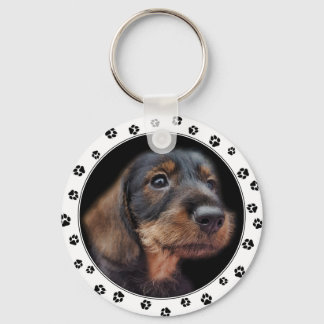 Dachshund Puppy Photo Keychain Nyckelring