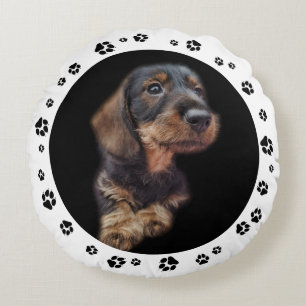 Dachshund Puppy Photo Tass avtryck Rund Kudde