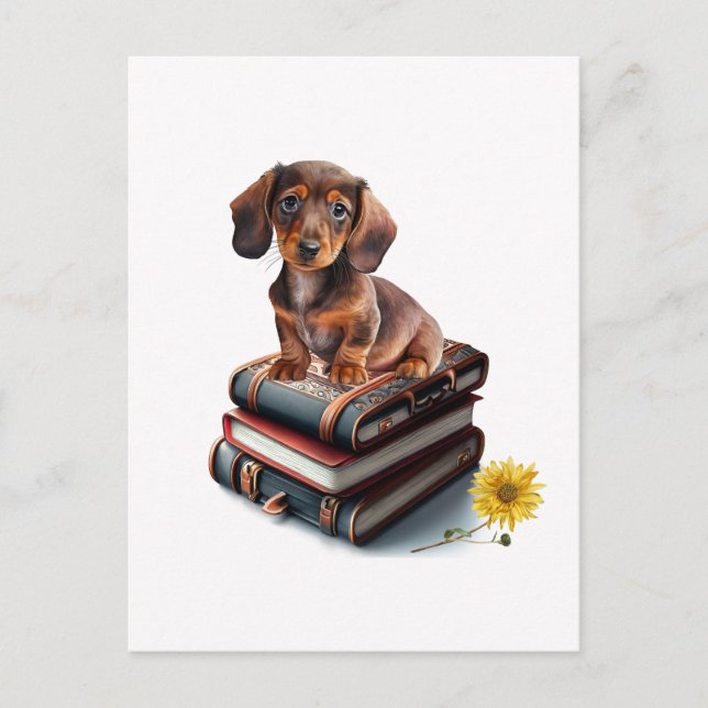 Dachshund Puppy Vykort (Framsida)