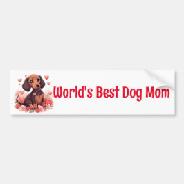Dachshund Puppy World's Best Hund Mamma Bildekal