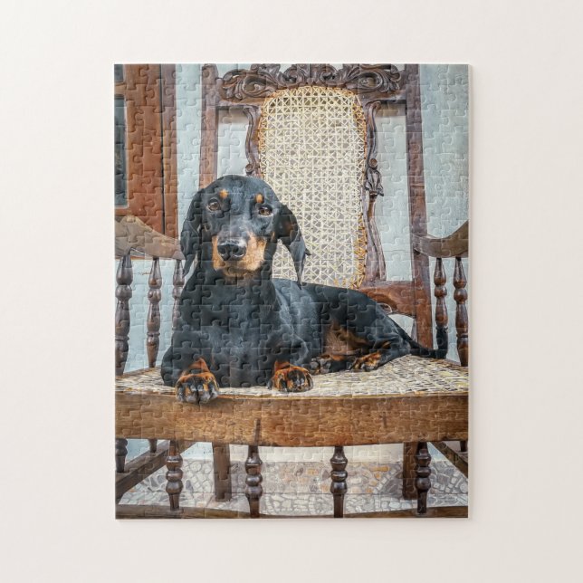 Dachshund puzzle pussel (Vertikal)