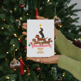 Dachshund Pyramid Julgran Ornamente Xmas Julkort