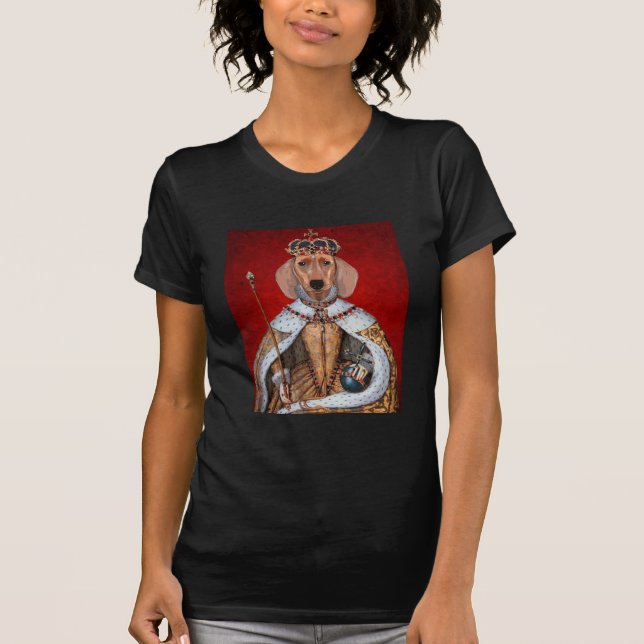 Dachshund Queen T Shirt (Framsida)