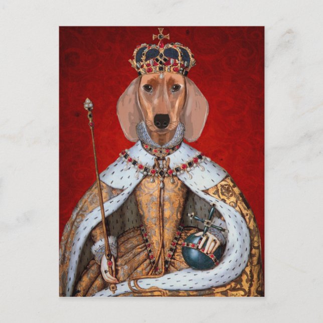 Dachshund Queen Vykort (Framsida)