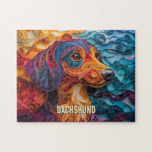 Dachshund Quilling Art Porträtt Pussel