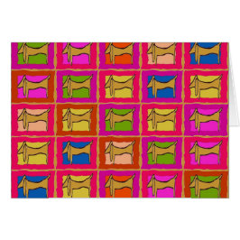 Dachshund Quilt Tiled Hundar OBS Kort