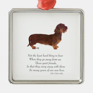 Dachshund Rainbow Bridge Julgransprydnad Metall