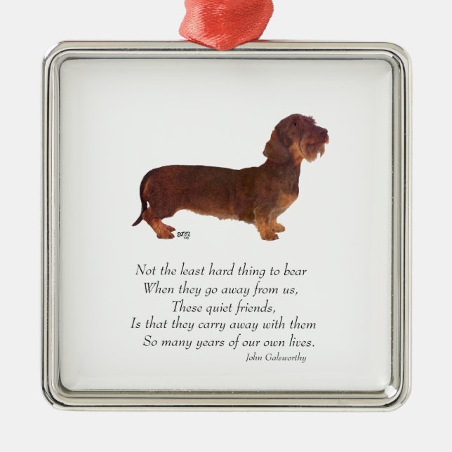 Dachshund Rainbow Bridge Julgransprydnad Metall (Framsidan)