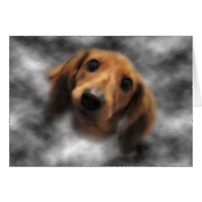 Dachshund Red LH Hälsningskort (Framsidan Horizontal)