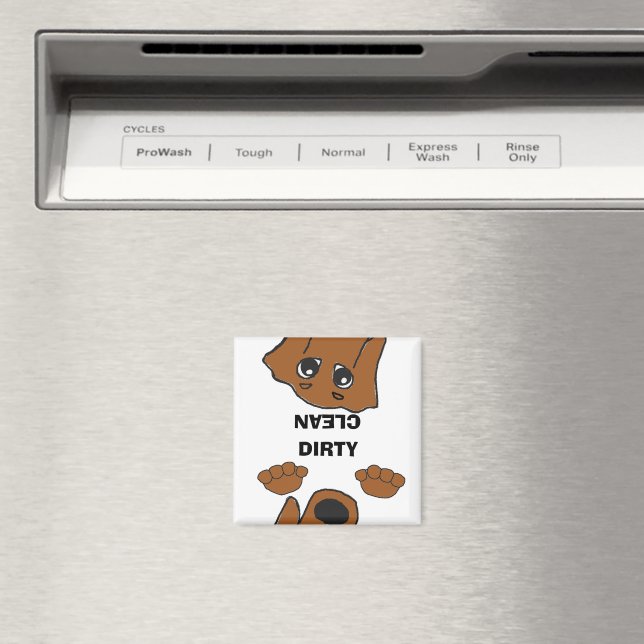 Dachshund Red Peceking tecknad rent Magnet (In Situ (Dishwasher))