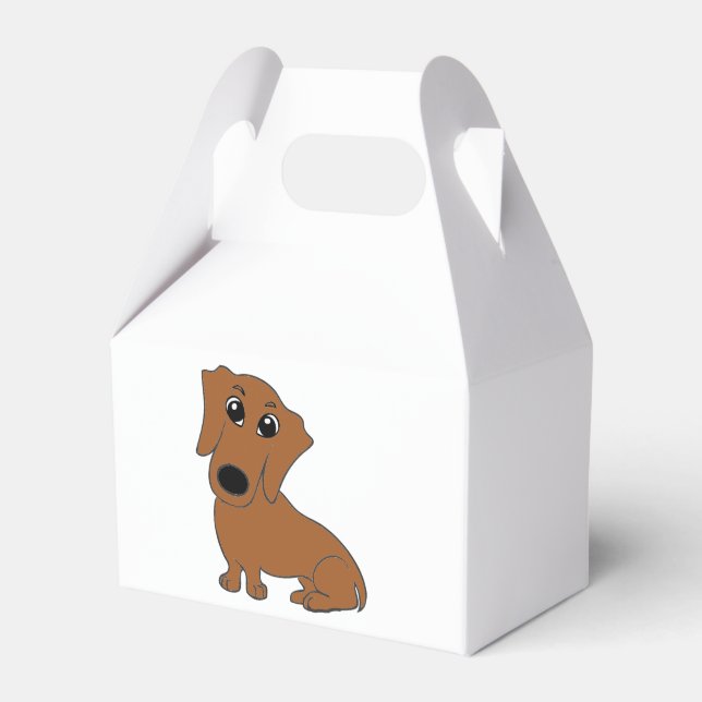 Dachshund Red tecknad Presentaskar (Framsidan Sidan)