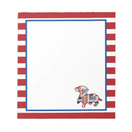 Dachshund Red, White and Blue Anteckningsblock